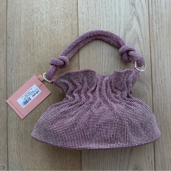 🆕 Cult Gaia Slouchy Pink Mini Crystal Embellished Shoulder Bag - Picture 4 of 17